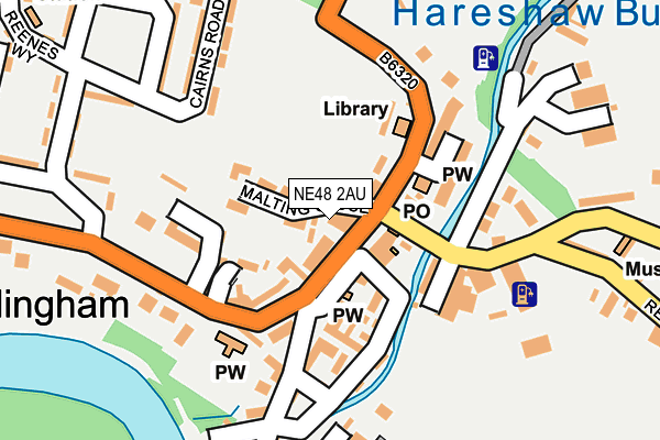 NE48 2AU map - OS OpenMap – Local (Ordnance Survey)