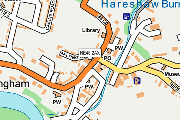 NE48 2AX map - OS OpenMap – Local (Ordnance Survey)