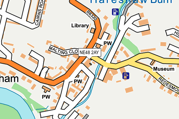 NE48 2AY map - OS OpenMap – Local (Ordnance Survey)