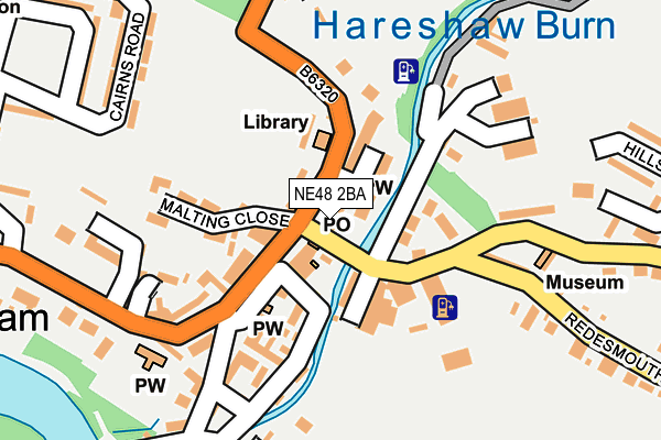 NE48 2BA map - OS OpenMap – Local (Ordnance Survey)