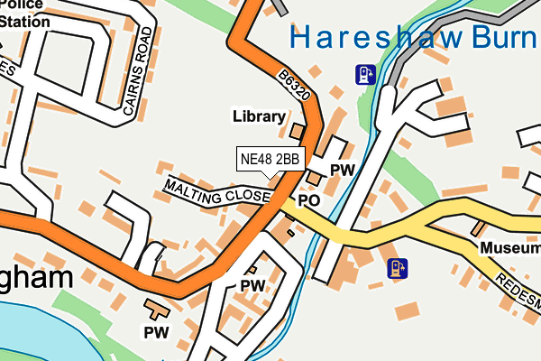 NE48 2BB map - OS OpenMap – Local (Ordnance Survey)