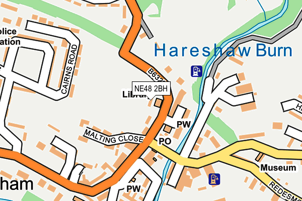 NE48 2BH map - OS OpenMap – Local (Ordnance Survey)
