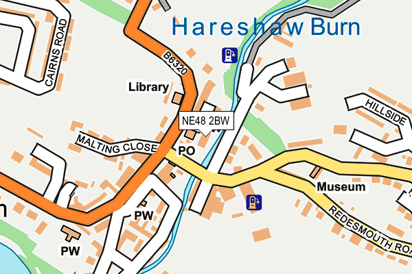 NE48 2BW map - OS OpenMap – Local (Ordnance Survey)