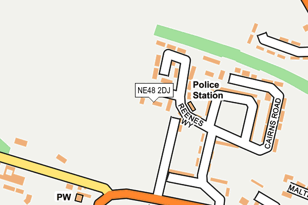 NE48 2DJ map - OS OpenMap – Local (Ordnance Survey)