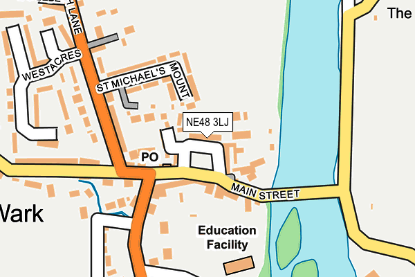 NE48 3LJ map - OS OpenMap – Local (Ordnance Survey)