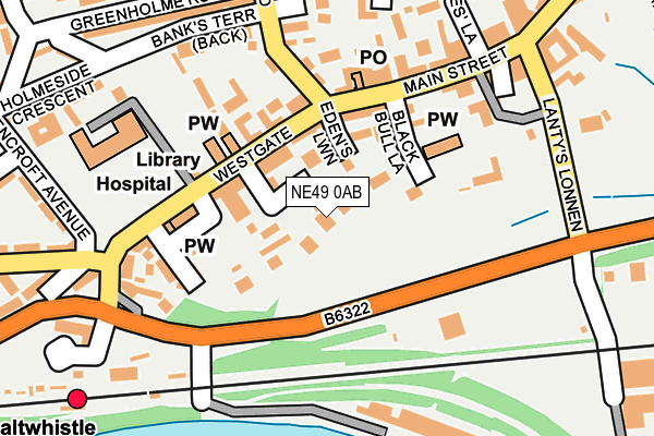 NE49 0AB map - OS OpenMap – Local (Ordnance Survey)