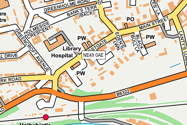 NE49 0AE map - OS OpenMap – Local (Ordnance Survey)