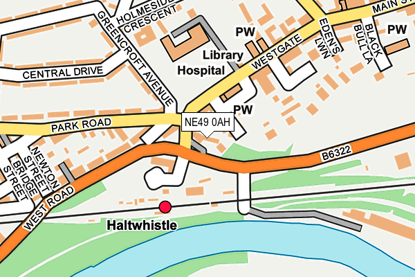 NE49 0AH map - OS OpenMap – Local (Ordnance Survey)