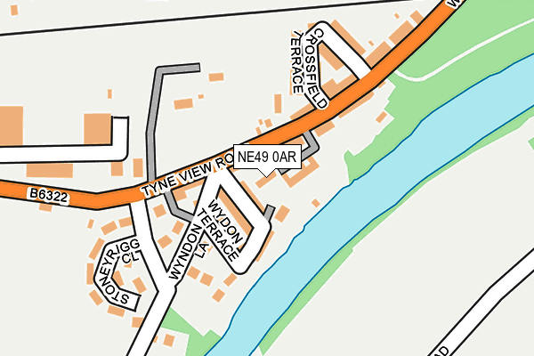 NE49 0AR map - OS OpenMap – Local (Ordnance Survey)