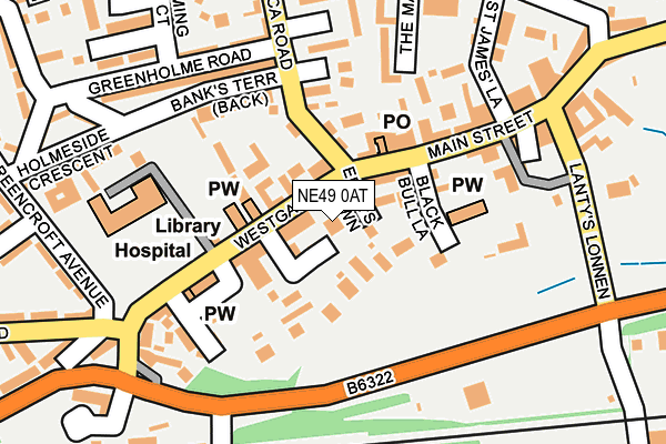 NE49 0AT map - OS OpenMap – Local (Ordnance Survey)