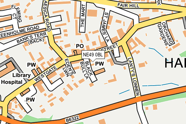 NE49 0BL map - OS OpenMap – Local (Ordnance Survey)