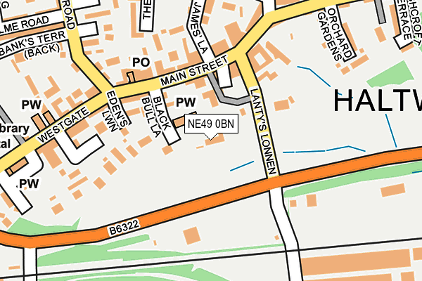 NE49 0BN map - OS OpenMap – Local (Ordnance Survey)