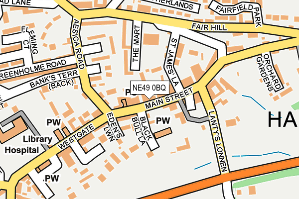 NE49 0BQ map - OS OpenMap – Local (Ordnance Survey)