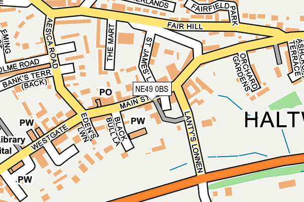 NE49 0BS map - OS OpenMap – Local (Ordnance Survey)