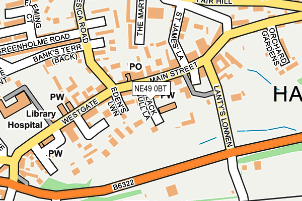 NE49 0BT map - OS OpenMap – Local (Ordnance Survey)