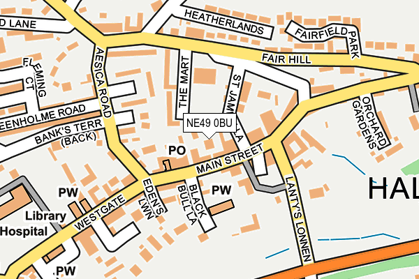 NE49 0BU map - OS OpenMap – Local (Ordnance Survey)