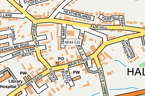 NE49 0JS map - OS OpenMap – Local (Ordnance Survey)
