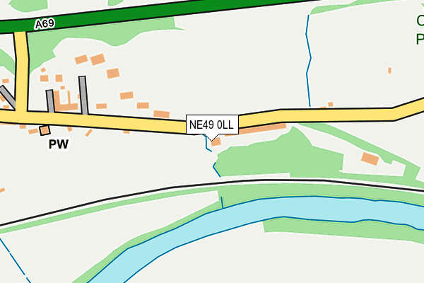 NE49 0LL map - OS OpenMap – Local (Ordnance Survey)