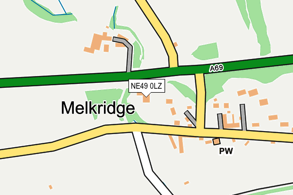 NE49 0LZ map - OS OpenMap – Local (Ordnance Survey)
