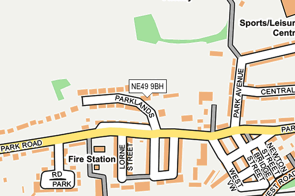 NE49 9BH map - OS OpenMap – Local (Ordnance Survey)
