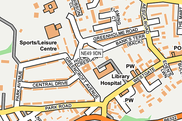 NE49 9DN map - OS OpenMap – Local (Ordnance Survey)