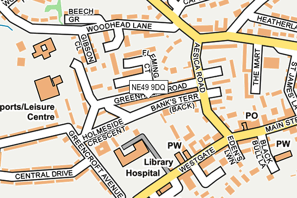NE49 9DQ map - OS OpenMap – Local (Ordnance Survey)