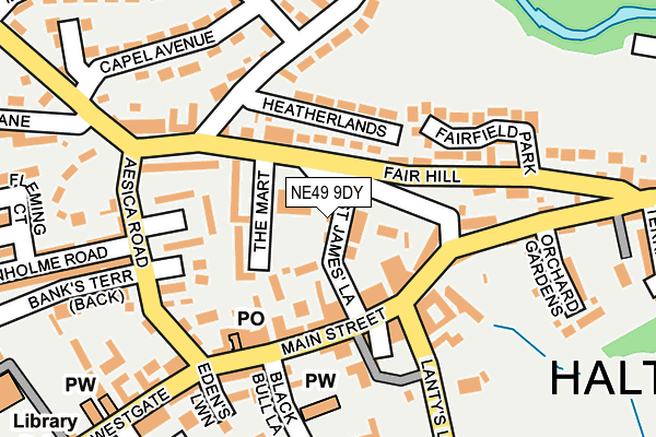 NE49 9DY map - OS OpenMap – Local (Ordnance Survey)