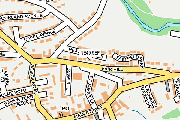 NE49 9EF map - OS OpenMap – Local (Ordnance Survey)
