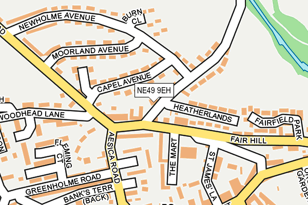 NE49 9EH map - OS OpenMap – Local (Ordnance Survey)