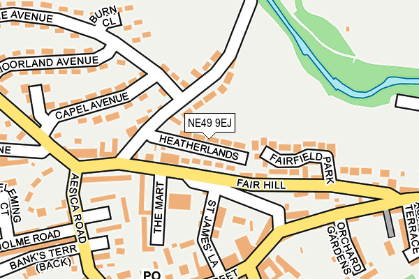 NE49 9EJ map - OS OpenMap – Local (Ordnance Survey)