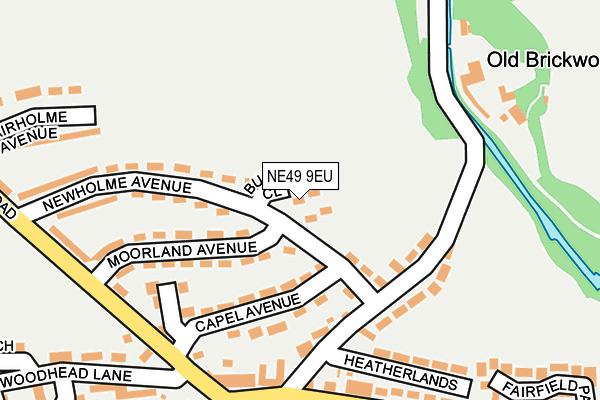 NE49 9EU map - OS OpenMap – Local (Ordnance Survey)