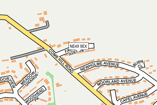 NE49 9EX map - OS OpenMap – Local (Ordnance Survey)