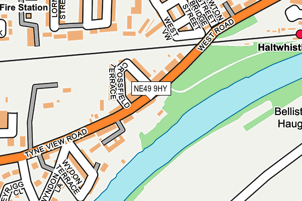 NE49 9HY map - OS OpenMap – Local (Ordnance Survey)