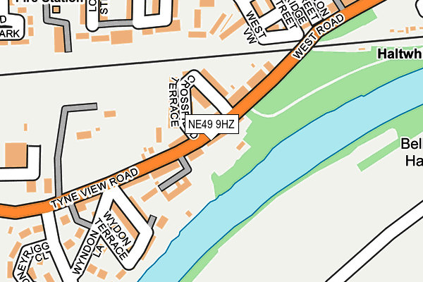 NE49 9HZ map - OS OpenMap – Local (Ordnance Survey)