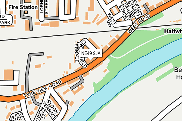 NE49 9JA map - OS OpenMap – Local (Ordnance Survey)