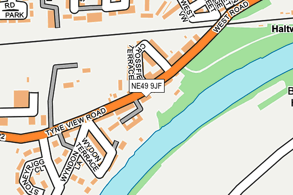 NE49 9JF map - OS OpenMap – Local (Ordnance Survey)