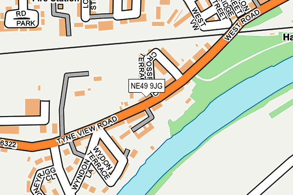 NE49 9JG map - OS OpenMap – Local (Ordnance Survey)