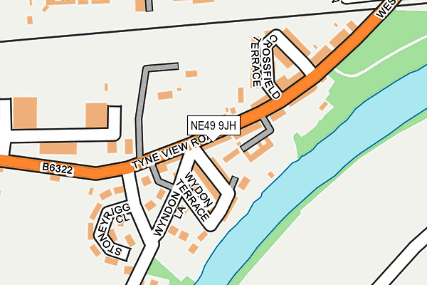 NE49 9JH map - OS OpenMap – Local (Ordnance Survey)