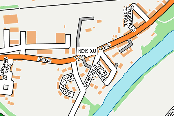 NE49 9JJ map - OS OpenMap – Local (Ordnance Survey)