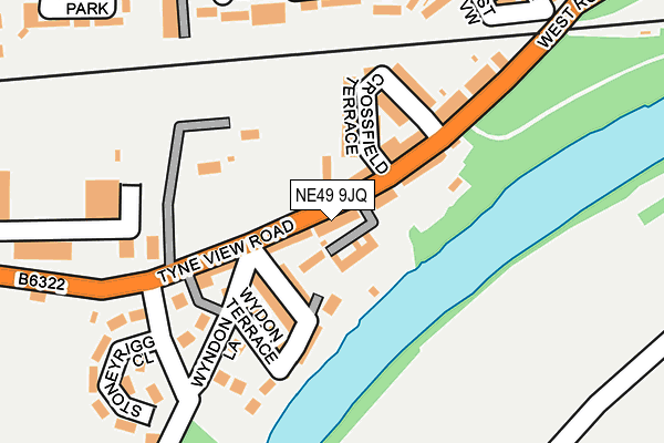 NE49 9JQ map - OS OpenMap – Local (Ordnance Survey)