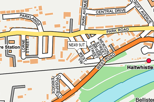 NE49 9JT map - OS OpenMap – Local (Ordnance Survey)