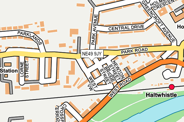 NE49 9JY map - OS OpenMap – Local (Ordnance Survey)