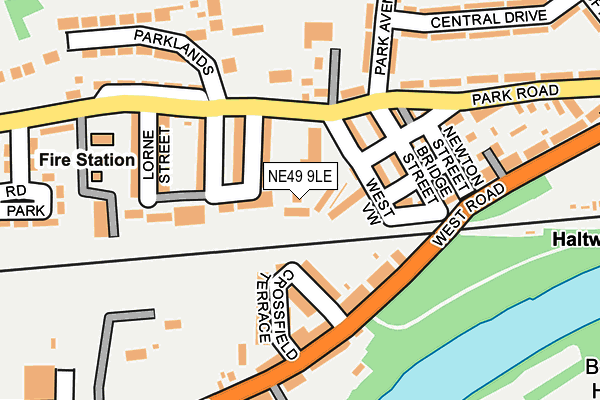 NE49 9LE map - OS OpenMap – Local (Ordnance Survey)