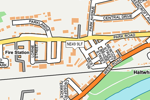 NE49 9LF map - OS OpenMap – Local (Ordnance Survey)
