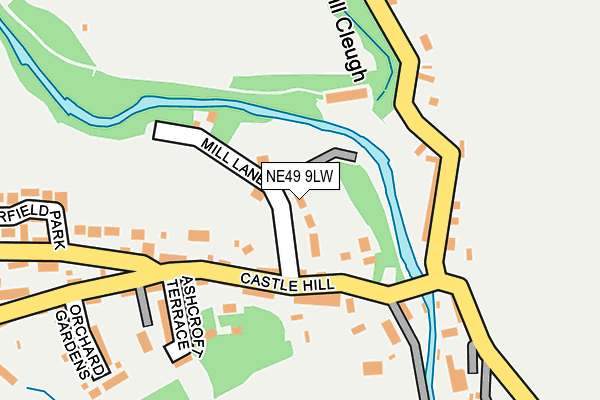 NE49 9LW map - OS OpenMap – Local (Ordnance Survey)