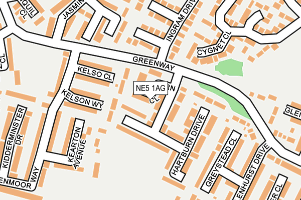 NE5 1AG map - OS OpenMap – Local (Ordnance Survey)