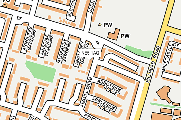 NE5 1AQ map - OS OpenMap – Local (Ordnance Survey)