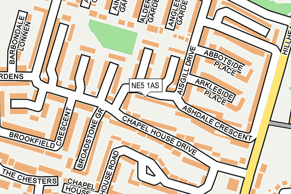 NE5 1AS map - OS OpenMap – Local (Ordnance Survey)
