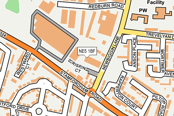 NE5 1BF map - OS OpenMap – Local (Ordnance Survey)