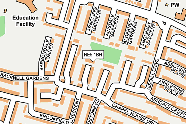NE5 1BH map - OS OpenMap – Local (Ordnance Survey)